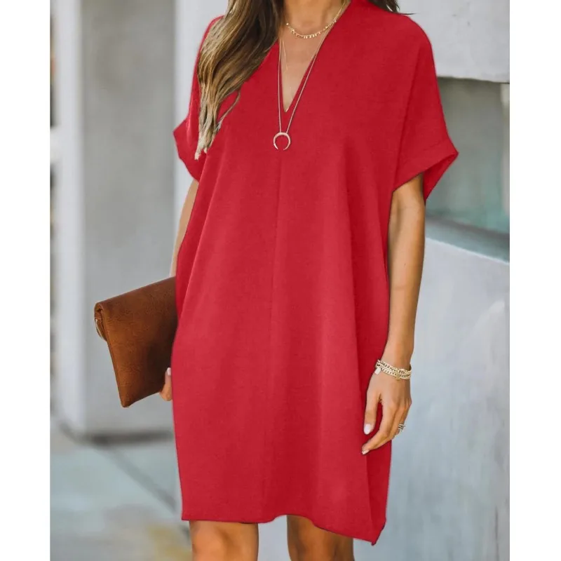 Топ женский однотонный с V-образным вырезом и коротким рукавом
Топ женский однотонный с V-образным вырезом и коротким рукавом