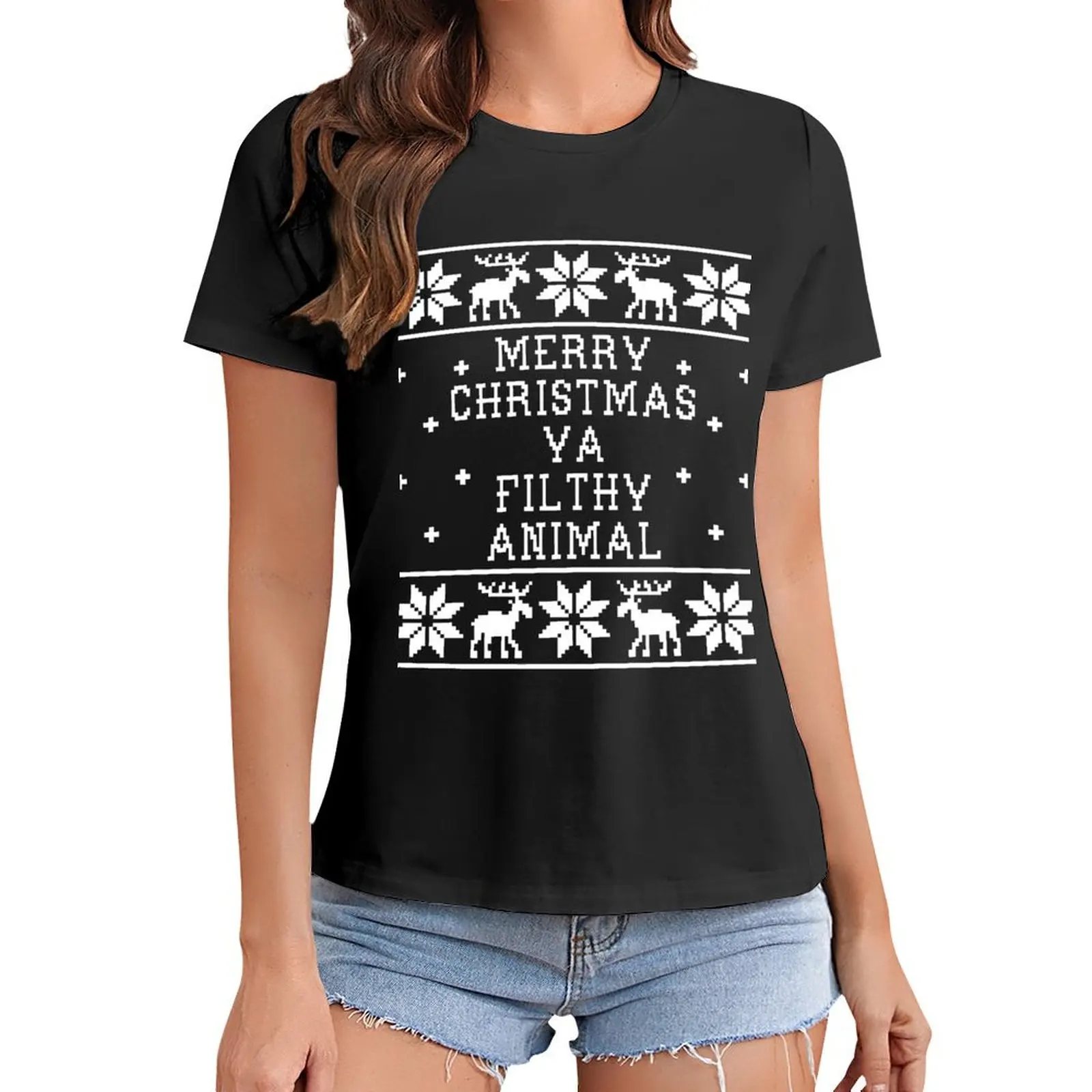 Merry Christmas Ya Filthy Animal T-Shirt kawaii clothes funny t-shirts for Women cotton
Merry Christmas Ya Filthy Animal T-Shirt kawaii clothes funny t-shirts for Women cotton