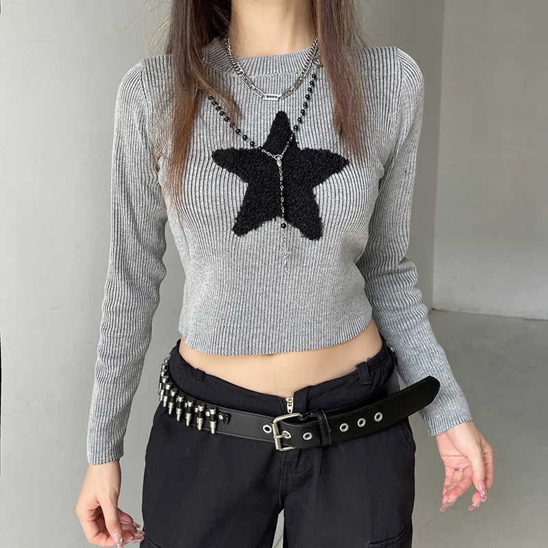2023 New 90s Sweater Women Streetwear Harajuku Y2k Grunge Emo Alt Pentagram Embroidery O-neck Long Sleeve Knitted Crop Top Femme
2023 New 90s Sweater Women Streetwear Harajuku Y2k Grunge Emo Alt Pentagram Embroidery O-neck Long Sleeve Knitted Crop Top Femme