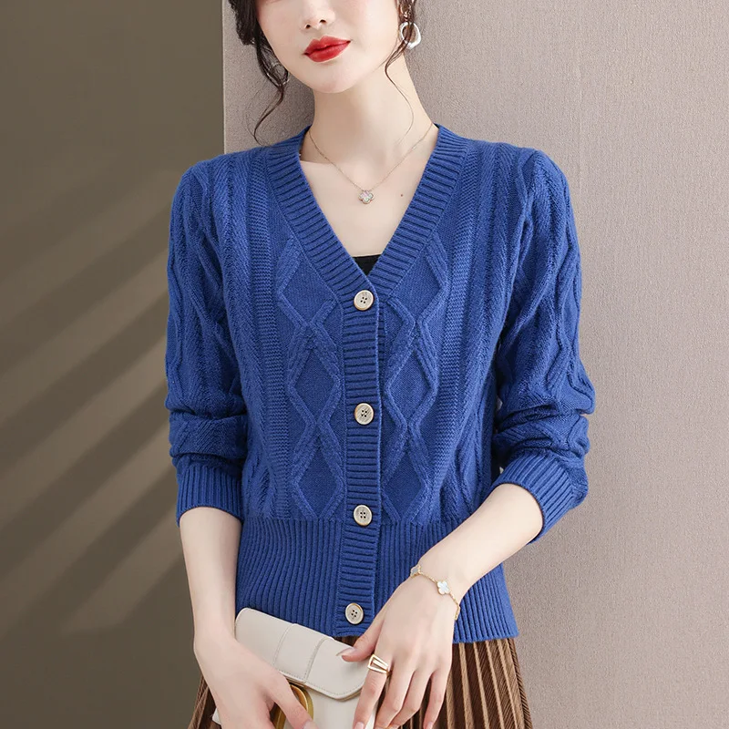 Spring Autumn New Fashion Outerwear Solid Color Sweater Coat Vintage V-Neck Knit Short Cardigan Women Tops кардиган женский
Spring Autumn New Fashion Outerwear Solid Color Sweater Coat Vintage V-Neck Knit Short Cardigan Women Tops кардиган женский