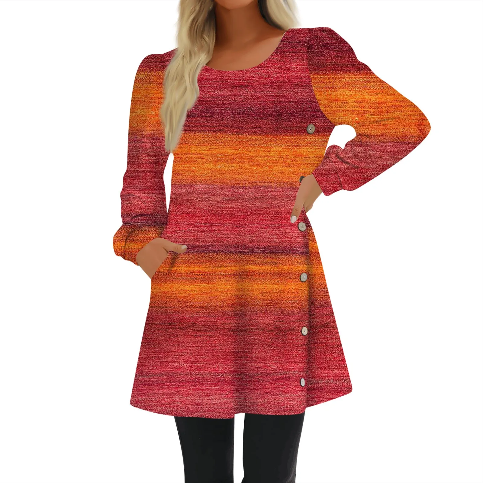 Fashion Women Dresses Round Neck Christmas O-Neck Pullover 미니원피스 Printing Button Long Sleeve Casual Loose Party Dress Warm
Fashion Women Dresses Round Neck Christmas O-Neck Pullover 미니원피스 Printing Button Long Sleeve Casual Loose Party Dress Warm