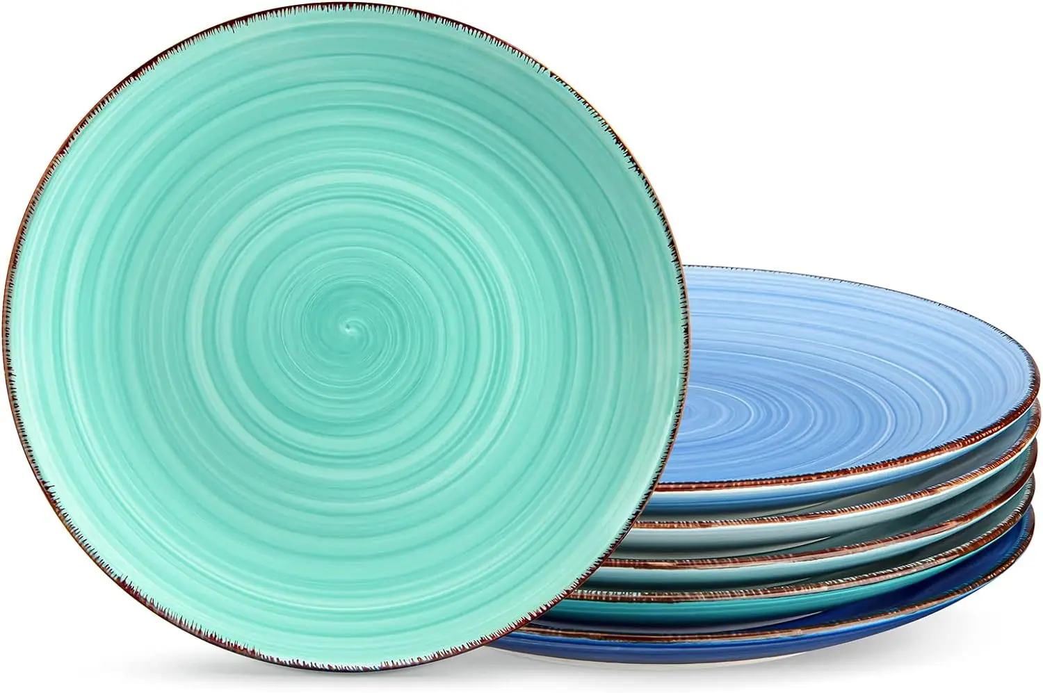 

vancasso Bonita Dinner Plate Set, 10.5 Inch Ceramic Plates, Colorful Salad Plates set of 6, Microwave Oven and Dishwasher Safe,