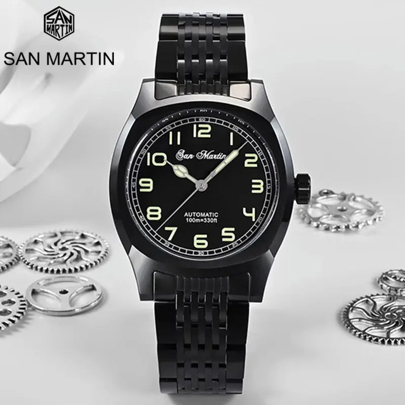 San Martin Original Design DLC Plating PT5000 Retro Sports Military Style Classic Luxury Sapphire Men Mechanical Watch 10Bar
San Martin Original Design DLC Plating PT5000 Retro Sports Military Style Classic Luxury Sapphire Men Mechanical Watch 10Bar