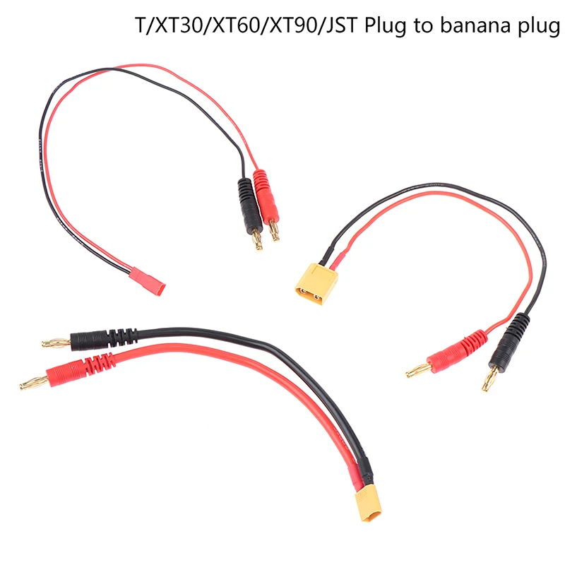 

33/15/20/30/29.5cm XT30 XT60 XT90 JST T Plug Charge Lead To 4.0mm Banana Plugs Charge Cable Silicone Wire 14AWG for Lipo Battery
