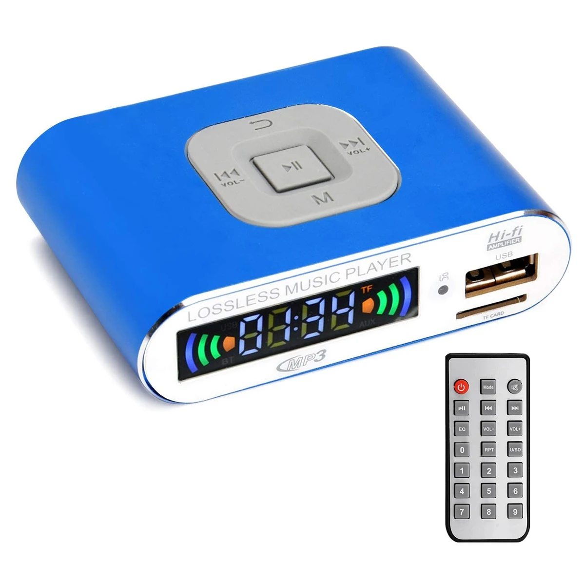 Аудиоприемник Bluetooth 5,0, MP3 Цифровой музыкальный плеер, FM-радио, SD-карта/USB воспроизведение 3,5 мм аудиовыход (синий)
Аудиоприемник Bluetooth 5,0, MP3 Цифровой музыкальный плеер, FM-радио, SD-карта/USB воспроизведение 3,5 мм аудиовыход (синий)
