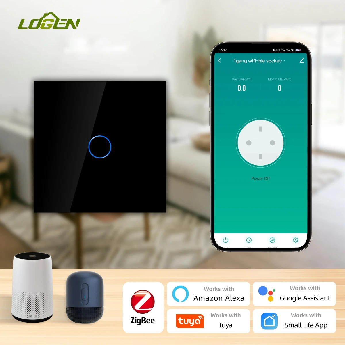 NEW EU Zigbee Black Smart Light 220V Switch 1/2/3Gang 1Way Tuya App Compatible Alexa Google Tempered Glass Panel Blue Backlight
NEW EU Zigbee Black Smart Light 220V Switch 1/2/3Gang 1Way Tuya App Compatible Alexa Google Tempered Glass Panel Blue Backlight