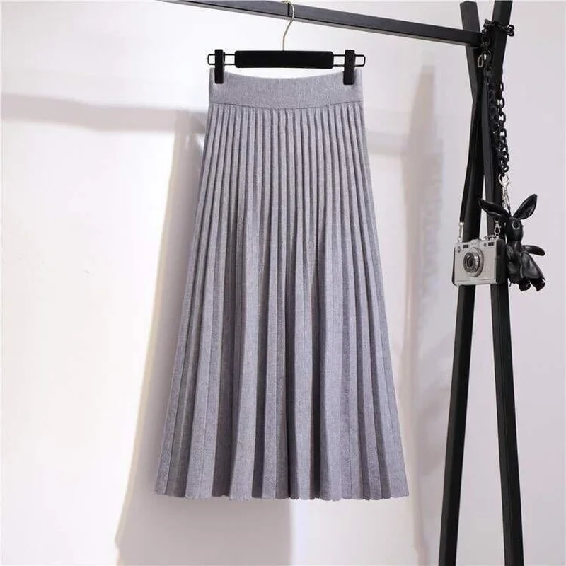 Knitted skirt women mid-length spring and autumn new 2023 elastic high waist thin a-line wool solid pleated long skirt female
Knitted skirt women mid-length spring and autumn new 2023 elastic high waist thin a-line wool solid pleated long skirt female