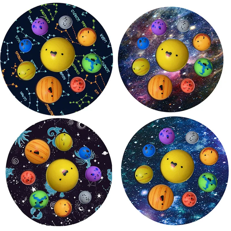 

Eight Planets Dimple Push Bubble Fidget Toys Baby Sensory Autism Needs Squishy Stress Reliever Toys For Kids For Children Gift