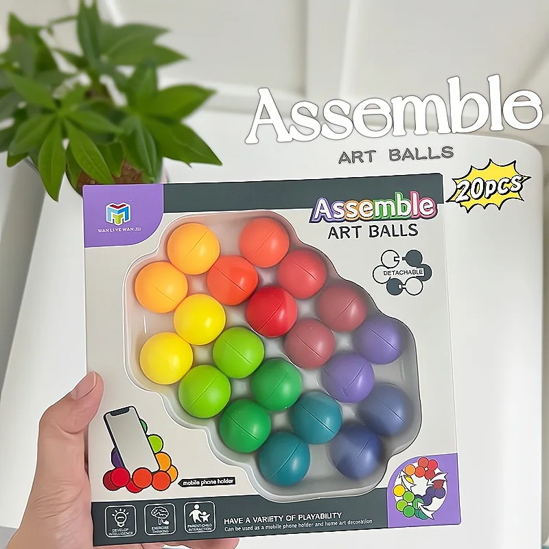 

New 3D Assemble Art Balls Fidget Toys Rubik's Cube Adult Multifunction Decompression Ball Relieve Stress Montessori Toy for Kids