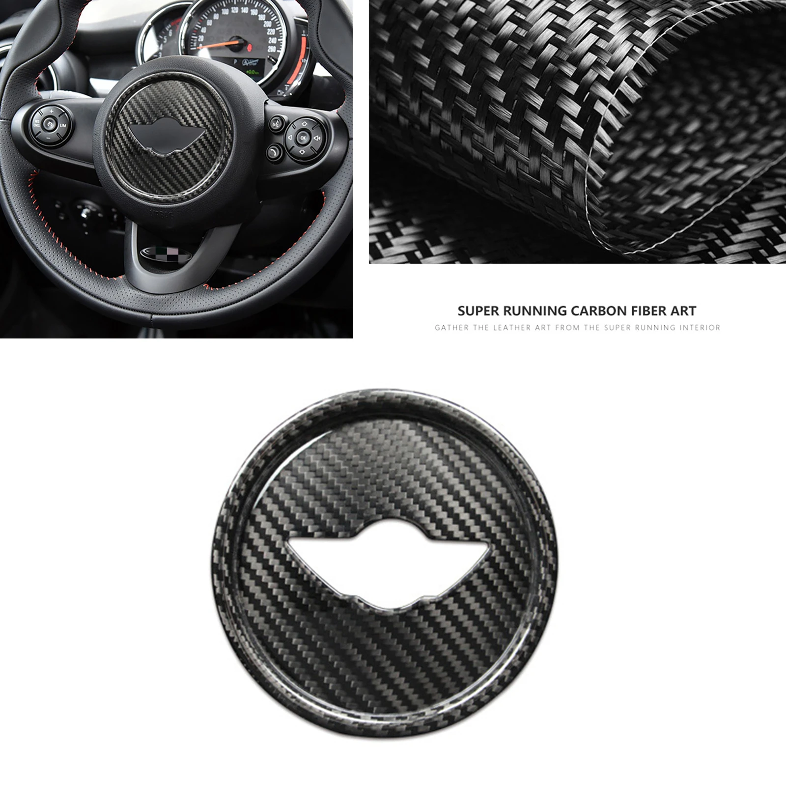 

Для Mini F54 F55 F56 F57 F60 2019 углеродное волокно Автомобильная шестерня рулевого колеса Центральная панель отделка средняя отметка доска крышка наклейка украшение