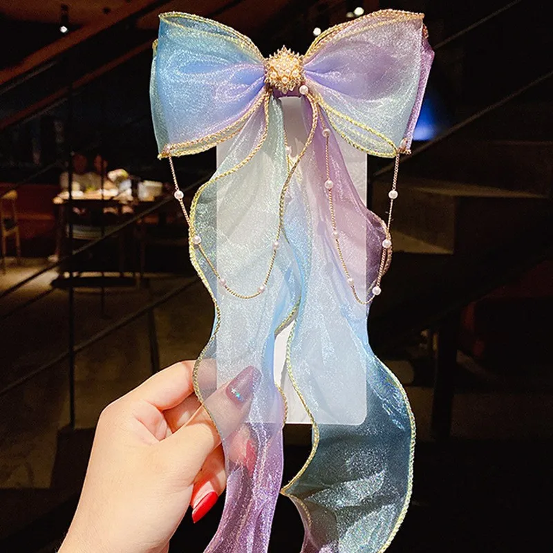 Children's Hair Accessories Pearl Tassels Bows Ribbons Braided Hairpins Headdresses Summer Girls Princess Hairpins
Children's Hair Accessories Pearl Tassels Bows Ribbons Braided Hairpins Headdresses Summer Girls Princess Hairpins