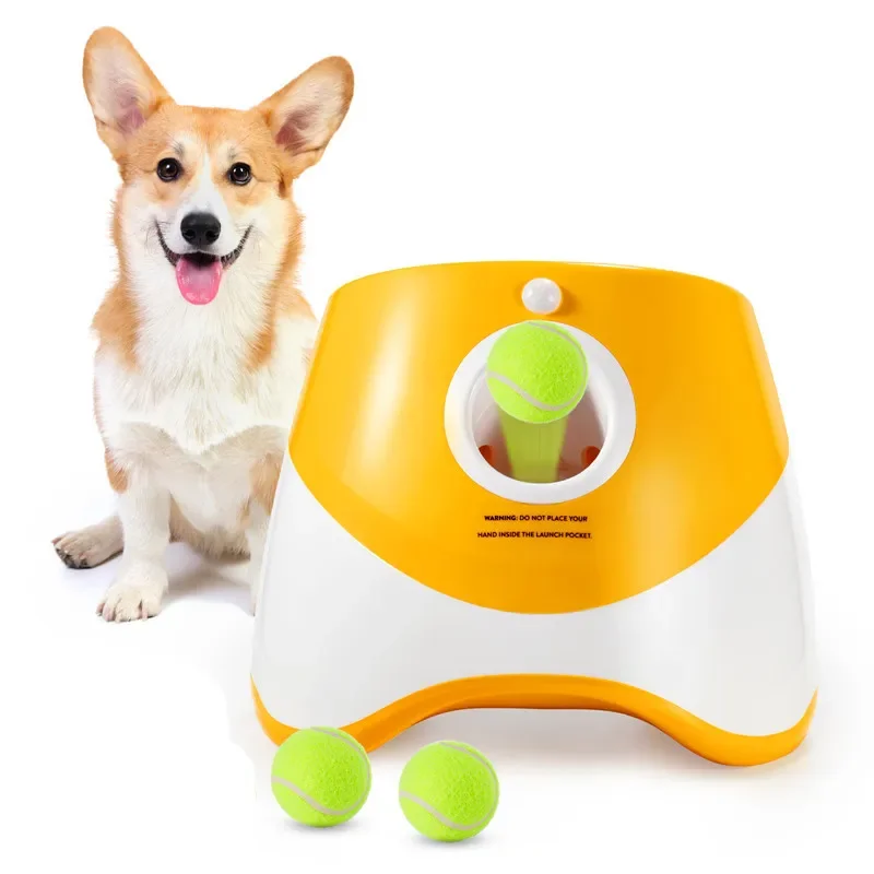 

Rechargable Dog Tennis Launcher Automatic Pet Dogs Chase Toy Mini Tennis Throwing Pinball Machine Fun Interactive Throw Device