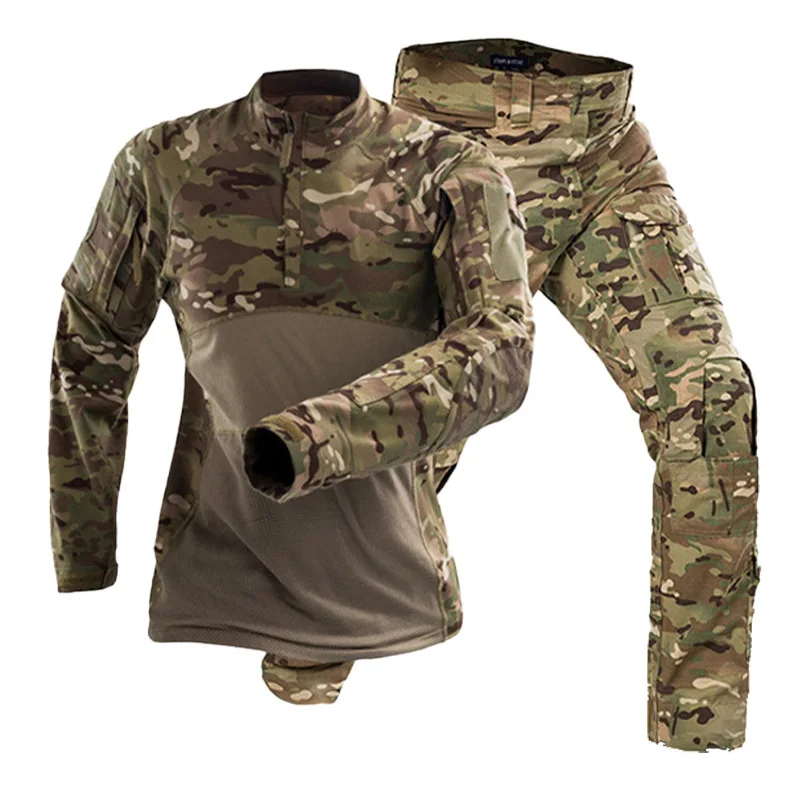 

Camouflage set men's shirt, long sleeved frog suit, outdoor training camouflage tactical suit