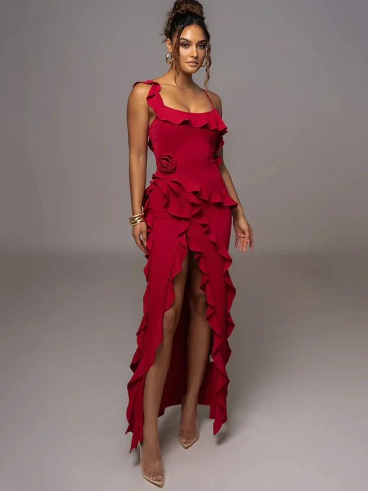 Articat Elegant Thin Shoulder Strap Bodycon High Split Evening Dress Women Fashion Sexy Open Back Slim Dress Female Partywear
Articat Elegant Thin Shoulder Strap Bodycon High Split Evening Dress Women Fashion Sexy Open Back Slim Dress Female Partywear