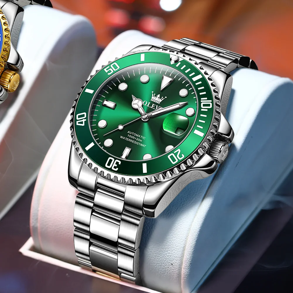 OLEVS Men Watch Automatic Mechanical Green Water Ghost WristWatch Waterproof Luxury Stainless Steel Strap For Man Reloj Hombre
OLEVS Men Watch Automatic Mechanical Green Water Ghost WristWatch Waterproof Luxury Stainless Steel Strap For Man Reloj Hombre
