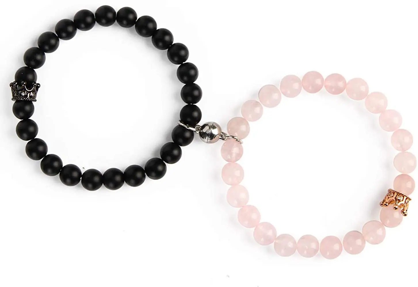Fashion Pink Crystal Frosted Stone Bracelet Couple Magnetic Crown Couple Bracelet Beads Bracelet for Women Bracelet Couple Suit
Fashion Pink Crystal Frosted Stone Bracelet Couple Magnetic Crown Couple Bracelet Beads Bracelet for Women Bracelet Couple Suit