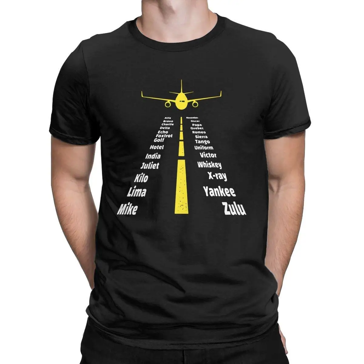 

Phonetic Alphabet Airplane T Shirts Men's 100% Cotton Funny T-Shirts Crewneck Pilot Gift Tees Short Sleeve Clothes Summer