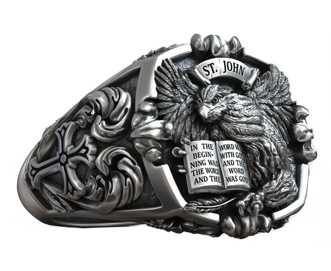 17g Eagle Of Saint John Apostle Evangelist Cross Pattern Signet Artistic Relief Gifts Ring 925 SOLID STERLING SILVER High Trendy
17g Eagle Of Saint John Apostle Evangelist Cross Pattern Signet Artistic Relief Gifts Ring 925 SOLID STERLING SILVER High Trendy