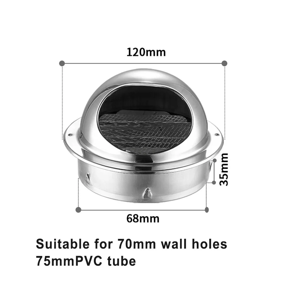 Stainless Steel Vent Cap, Round Heating Cooling Vent Cover, Pest Screen and Louvers, Ideal for Bathroom Vents and Kitchen Fans
Stainless Steel Vent Cap, Round Heating Cooling Vent Cover, Pest Screen and Louvers, Ideal for Bathroom Vents and Kitchen Fans