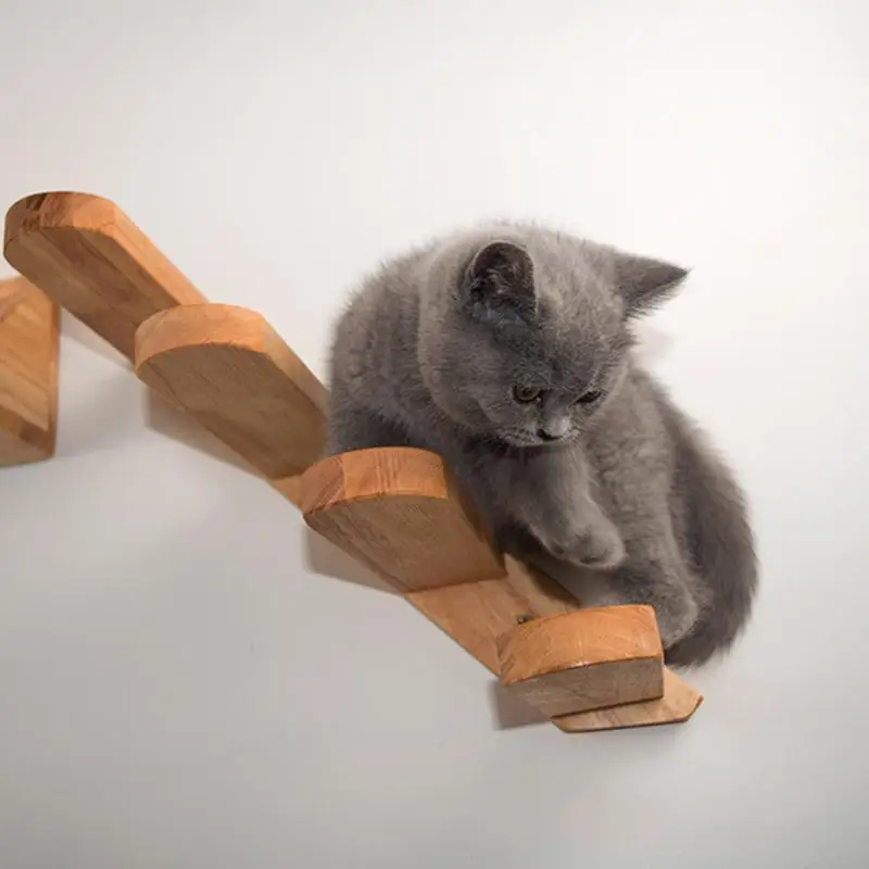 

Cat Climbing Ladder Wood Cat Stairs With 4 Steps Cat Great For Scratching And Climbing Wall Mounted Cat Shelves For Playful Cats