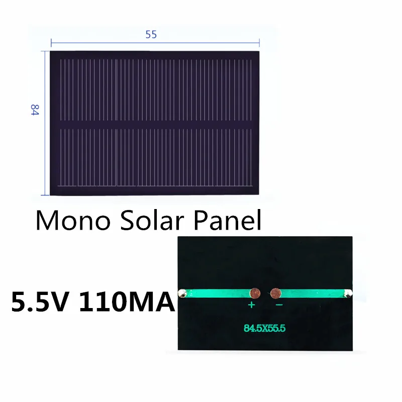 Моно-Солнечная Панель 5 В 3 7 мА для аккумулятора в с двигателем постоянного тока