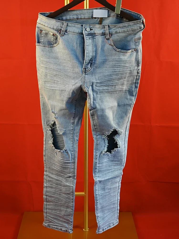 New Fashion Purple roca jeans Men with high street distressed top quality black Repair Low Rise Skinny Denim Brand pants
New Fashion Purple roca jeans Men with high street distressed top quality black Repair Low Rise Skinny Denim Brand pants