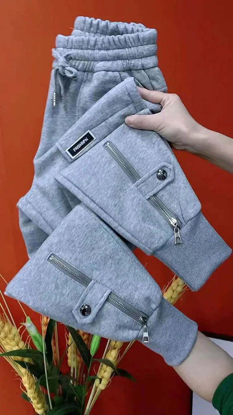 Autumn Winter Women Pants Add Velvet Pants Elastic Waist Zipper Guard Harem Pants Casual Sports Trousers Female Harem Pants Autumn Winter Women Pants Add Velvet Pants Elastic Waist Zipper Guard Harem Pants Casual Sports Trousers Female Harem Pants