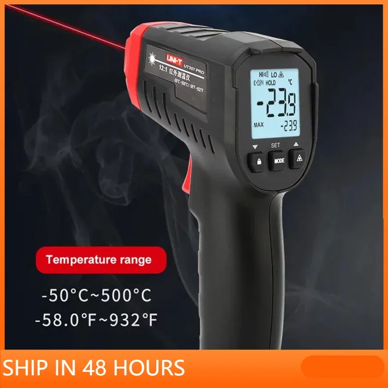 

UNI-T Digital Thermometer UT306S UT306C Non-contact industrial Infrared Laser Temperature Meter Temperature Gun Tester-50-500