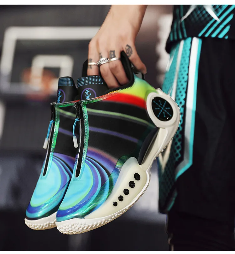 Novas botas de basquete masculino esportes ao ar livre amortecimento anti-deslizamento tênis de basquete respirável Novas botas de basquete masculino esportes ao ar livre amortecimento anti-deslizamento tênis de basquete respirável