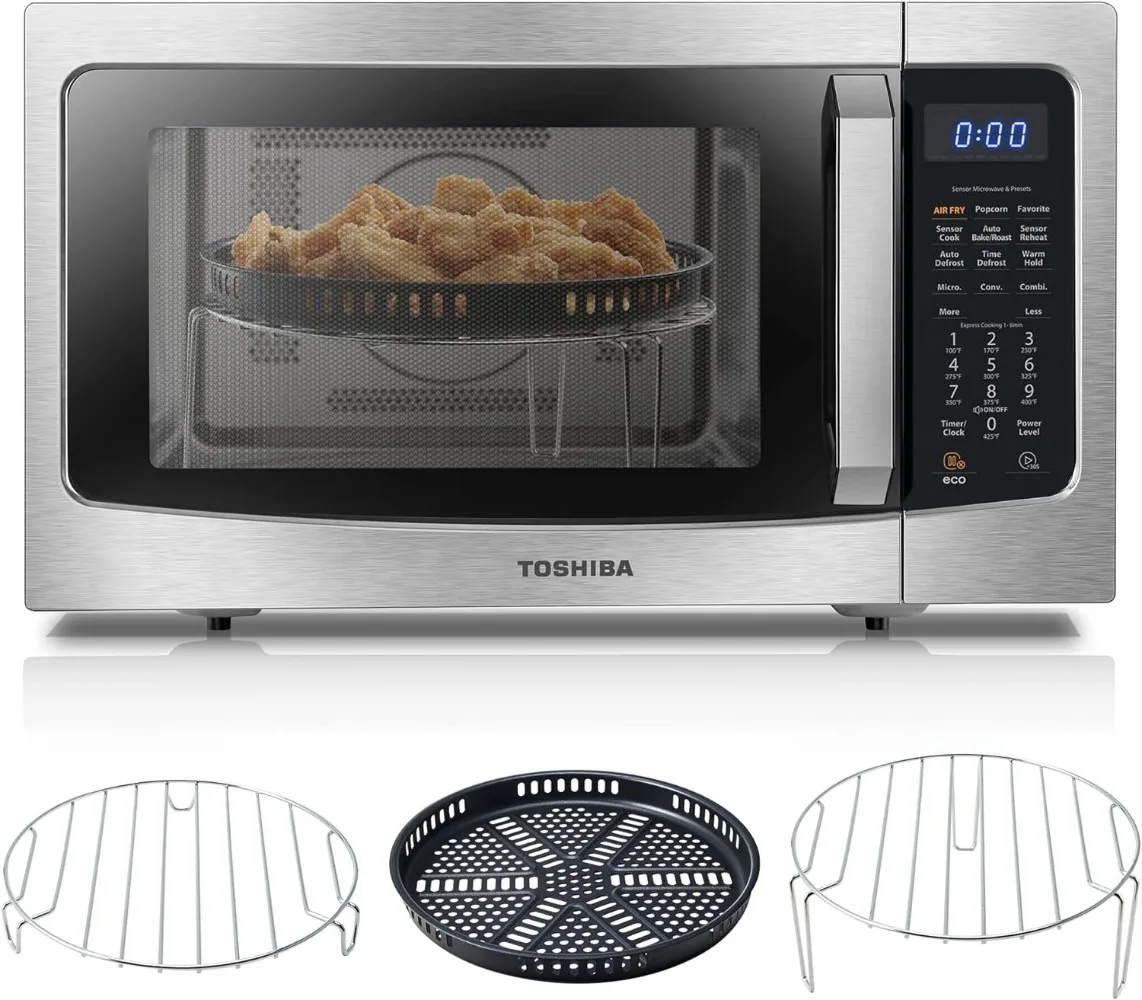 

TOSHIBA 4-in-1 ML-EC42P(SS) Countertop Microwave Oven, Smart Sensor, Convection, Air Fryer Combo, Mute Function