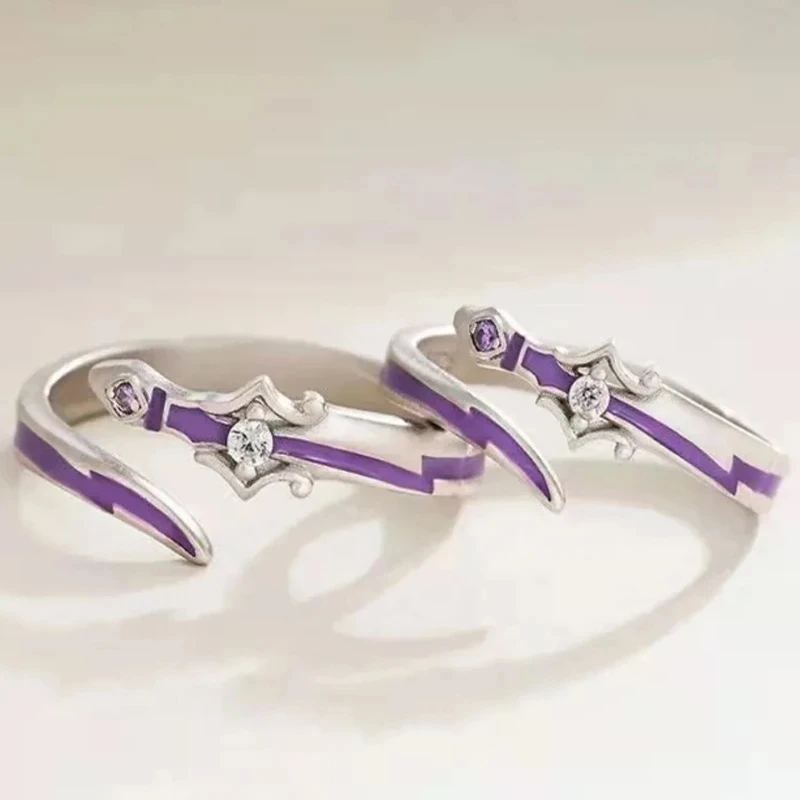 

Anime Mo Dao Zu Shi Cosplay Props Untamed Jiang Cheng Purple Ring Grandmaster of Demonic Cultivation MDZS Couple Rings Jewelry