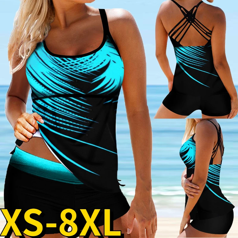 

Summer Swimsuit Bathing Suit New Design Printing Swimdrss High Waist Beachwear Two Piece Monokini Swimwear Women Sexy Tankini