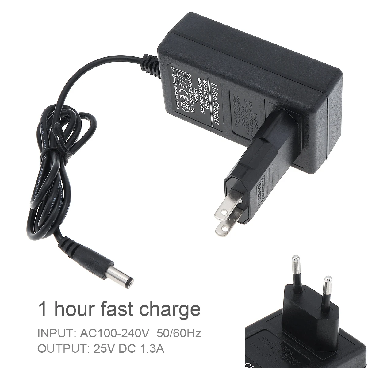 100-240V Portable Multifunction 25V DC Li-ion Charger Support US EU Power Source for Lithium Drill Electrical Wrench
100-240V Portable Multifunction 25V DC Li-ion Charger Support US EU Power Source for Lithium Drill Electrical Wrench