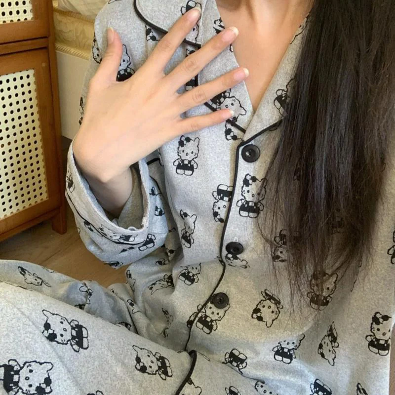Hello Kitty Sanrio Pajamas Sets Kawaii Anime Cartoon Cute Lace Long Sleeve Long Pants Home Clothes Two Piece Set Girls Gifts
Hello Kitty Sanrio Pajamas Sets Kawaii Anime Cartoon Cute Lace Long Sleeve Long Pants Home Clothes Two Piece Set Girls Gifts