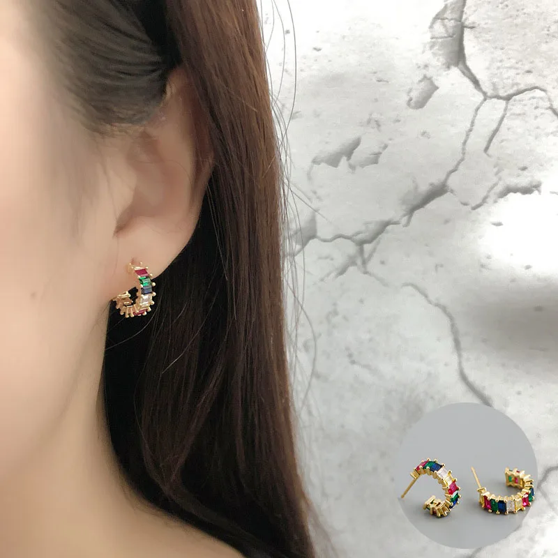 100% 925 Sterling Silver Gold Zircon Geometric Earrings for Women Girl Colorful Square Jewelry Birthday Gift Dropshipping
100% 925 Sterling Silver Gold Zircon Geometric Earrings for Women Girl Colorful Square Jewelry Birthday Gift Dropshipping