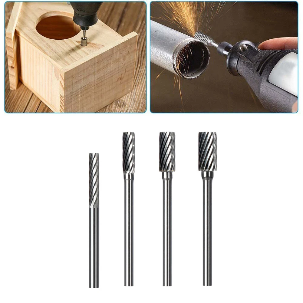 1Pc 3mm 1/8" Cemented Carbide Cutting Carving Rotary Burrs Single Striation Carbide-Alloy Cylindrical Milling Cutter 3mm-16mm
1Pc 3mm 1/8" Cemented Carbide Cutting Carving Rotary Burrs Single Striation Carbide-Alloy Cylindrical Milling Cutter 3mm-16mm