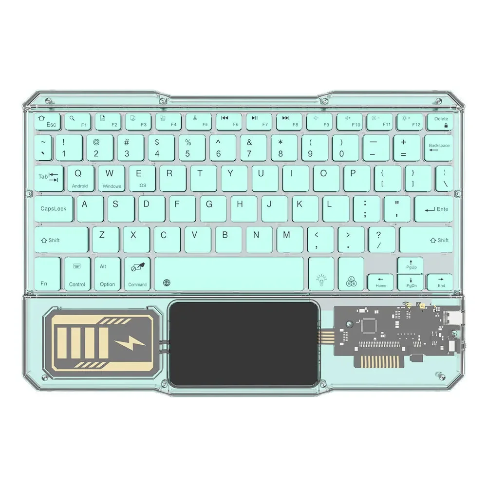 Transparent Bluetooth Keyboard Rechargeable Wireless Keyboard with Touchpad for iPad Android iOS Windows PC Tablet
Transparent Bluetooth Keyboard Rechargeable Wireless Keyboard with Touchpad for iPad Android iOS Windows PC Tablet