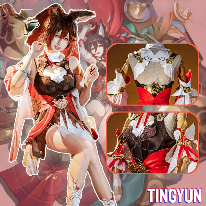 

Game Honkai Star Rail Tingyun Cosplay Costume Game Cos Ancient Style Fox Women Dress Halloween Carnival Suit