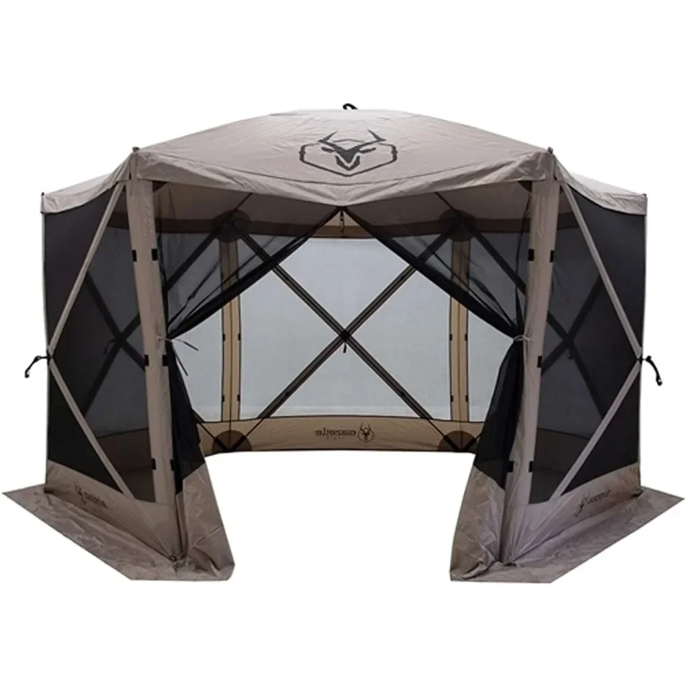 Tents G6 8 Person 12' X 12' Pop Up 6 Sided Portable Hub Gazebo Screen Canopy Tent With Large Main Door Wind Panels and Screens
Tents G6 8 Person 12' X 12' Pop Up 6 Sided Portable Hub Gazebo Screen Canopy Tent With Large Main Door Wind Panels and Screens