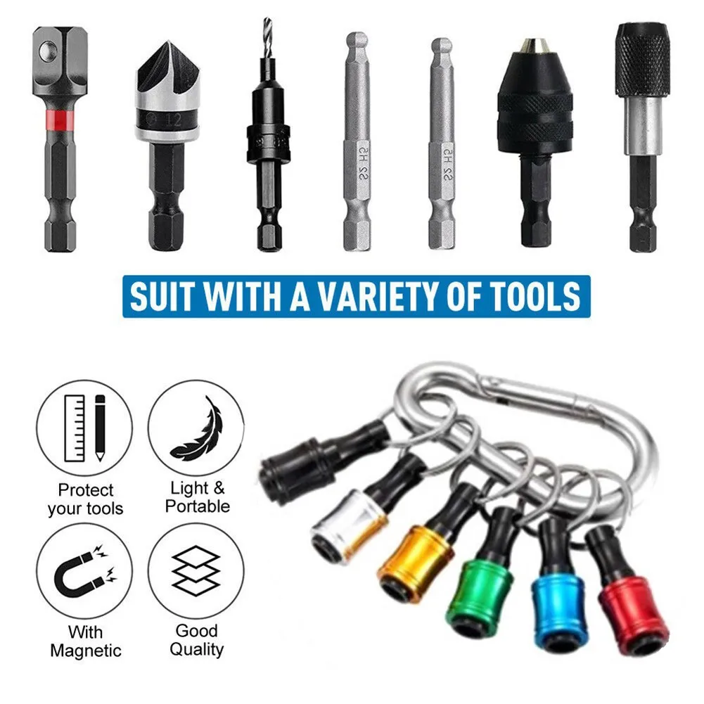 Adapter 6x Screwdriver Bit Holder 1/4 Hex Shank Aluminum Alloy Extension Bar For Double & Single Head W/ Carabiner
Adapter 6x Screwdriver Bit Holder 1/4 Hex Shank Aluminum Alloy Extension Bar For Double & Single Head W/ Carabiner