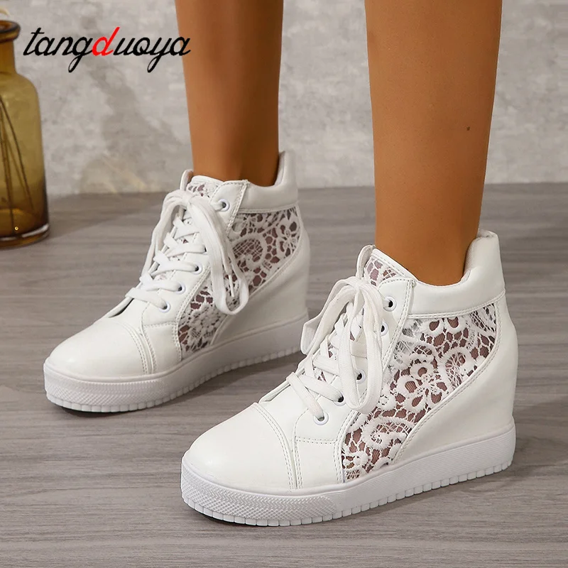 White high top sneakers women with platform sports shoes women lace mesh height increase shoes women Trainers Zapatillas Mujer
White high top sneakers women with platform sports shoes women lace mesh height increase shoes women Trainers Zapatillas Mujer
