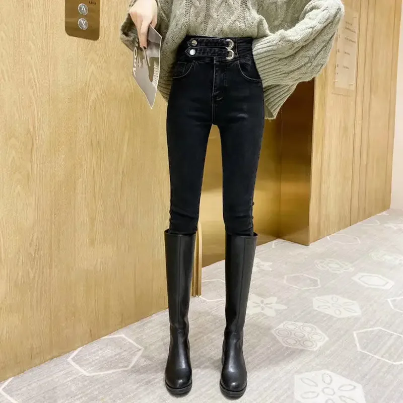 With Pockets Women's Jeans Skinny High Waist Shot Pants for Woman Black Trousers Slim Fit Good Quality Streetwear Emo Cheap Xxl
With Pockets Women's Jeans Skinny High Waist Shot Pants for Woman Black Trousers Slim Fit Good Quality Streetwear Emo Cheap Xxl