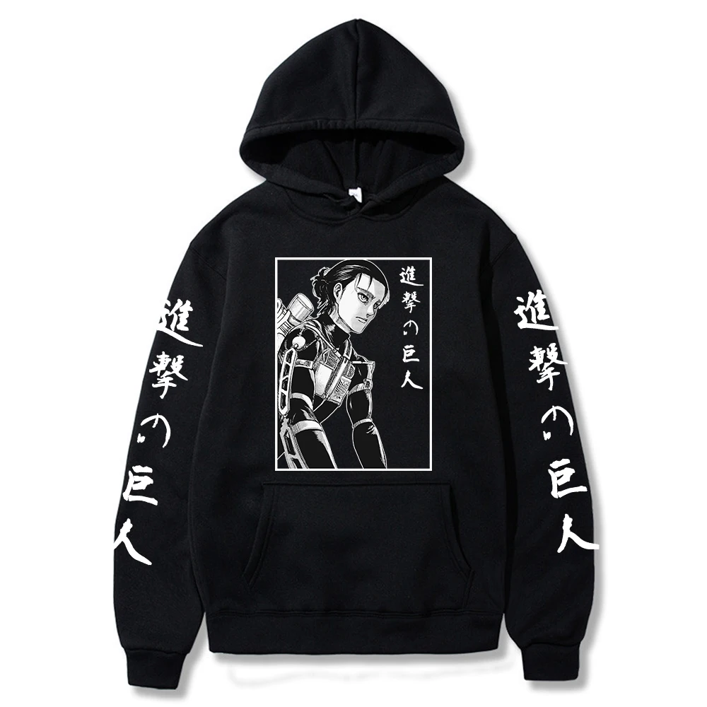 

Attack on Titan Hoodie Autumn Winter Casual Warm Hoodies Men Japanese Anime Eren Yeager Sweatshirt Hip Hop Hoody Male