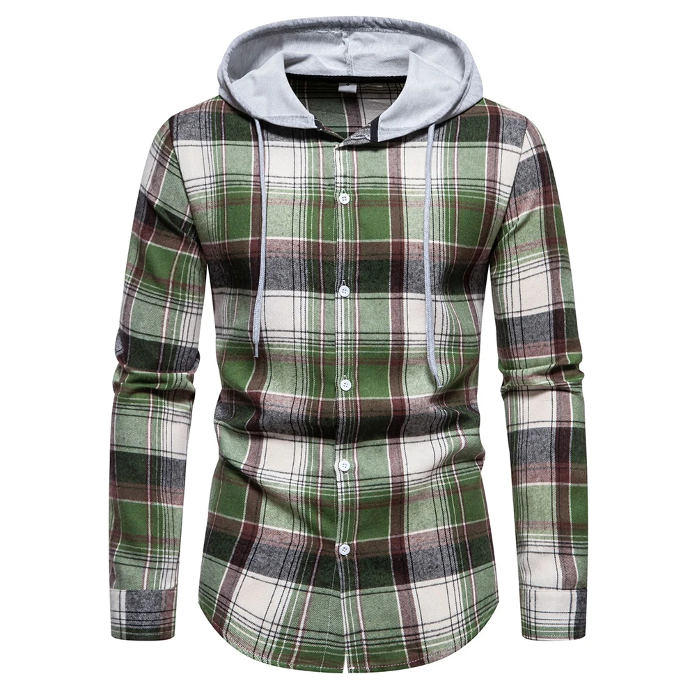 Men's Hooded Jackets in Plaid Pattern Casual Button Down Shirt Coat Long Sleeve Fashion Apparel in Colors
Men's Hooded Jackets in Plaid Pattern Casual Button Down Shirt Coat Long Sleeve Fashion Apparel in Colors