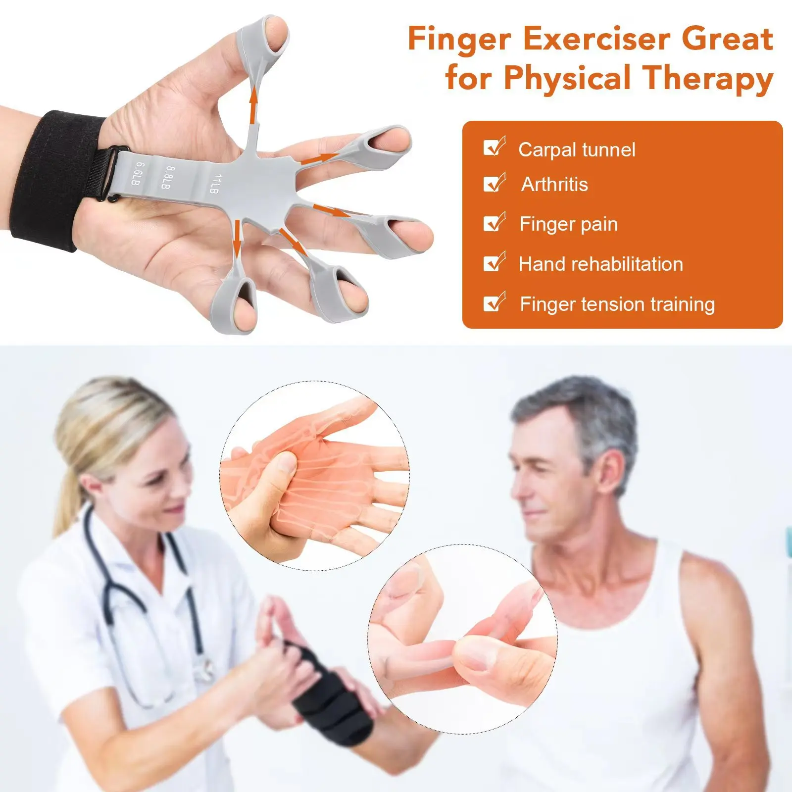 Silicone 5 Finger Flexion and Extension Training for Elderly Disabled People Finger Training Stretcher Finger Exerciser
Silicone 5 Finger Flexion and Extension Training for Elderly Disabled People Finger Training Stretcher Finger Exerciser