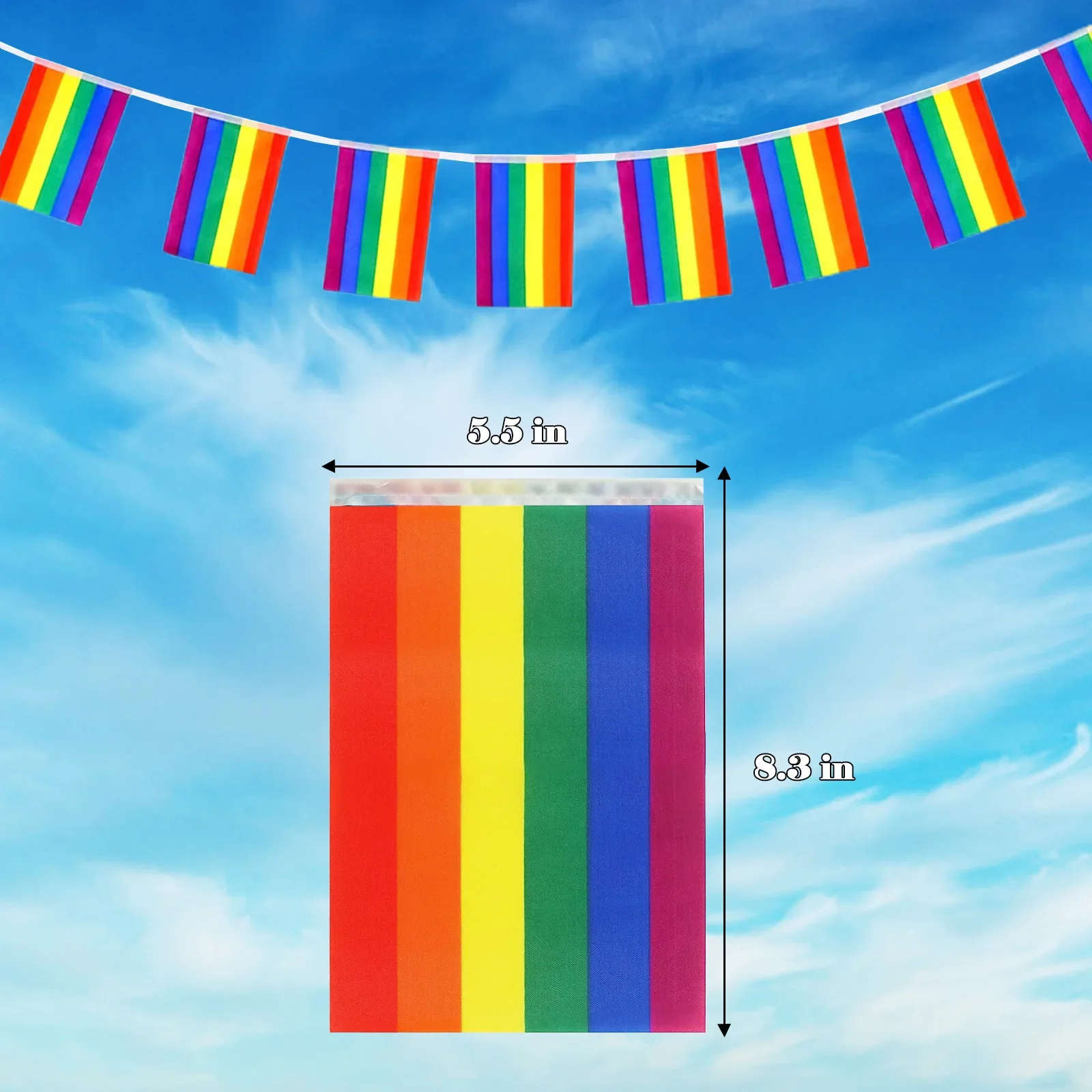 Rainbow Flag Banners 2pcs Decoration Festival Party Celebration Indoor/Outdoor Polyester Pride Banner String Flag
Rainbow Flag Banners 2pcs Decoration Festival Party Celebration Indoor/Outdoor Polyester Pride Banner String Flag