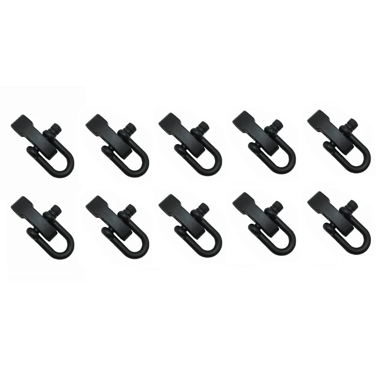 

10 Pcs Metal Adjustable U Shape Anchor Shackle Emergency Umbrella Rope Buckle Survival Paracord Bracelet Buckle for Outdoor