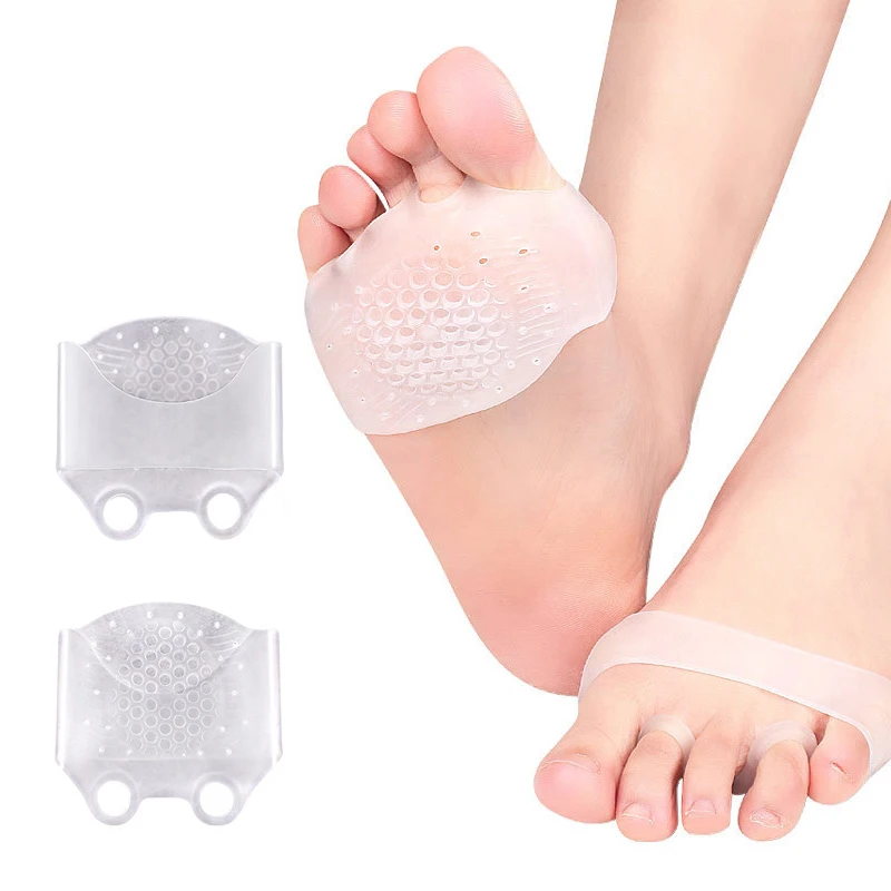 

1Pair Forefoot Pads Toe Ring Cushion Pad Silicone Pain Relief Shoes Insoles Toe Hallux Valgus Bunion Corrector Gel Pad Foot Care
