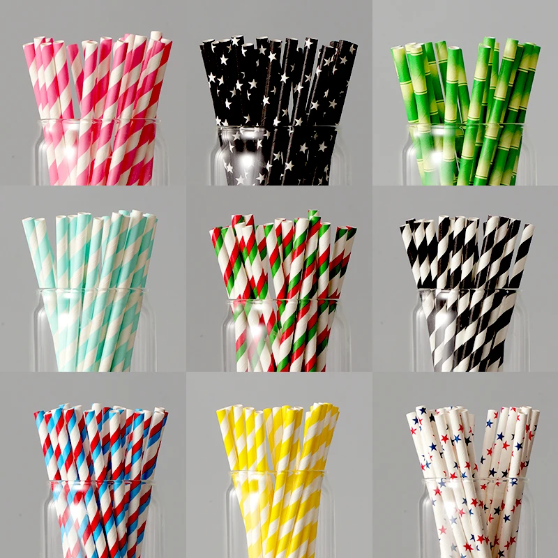 100 pieces of disposable environmentally friendly creative juice with colored straw paper
100 pieces of disposable environmentally friendly creative juice with colored straw paper