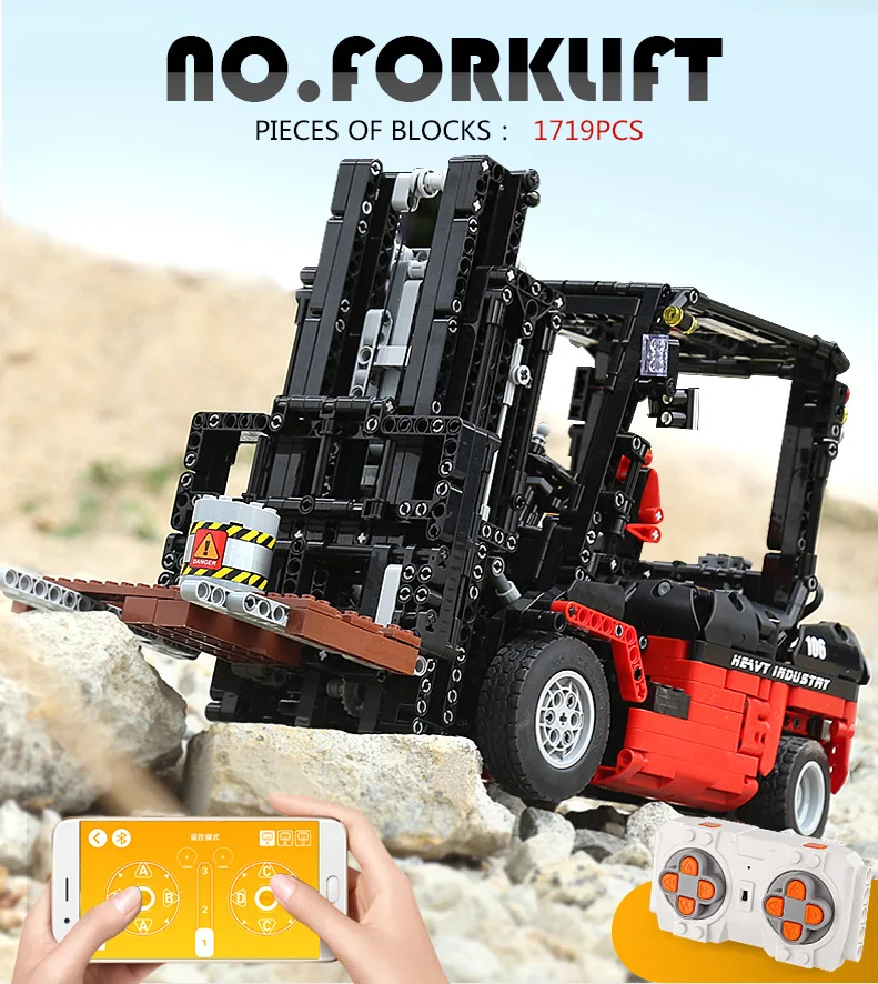 

MOULD KING 13106 Technical Building Blocks MOC-3681 Bricks City Engineering Vehicles RC Forklift Truck Toy For Kid Birthday Gift